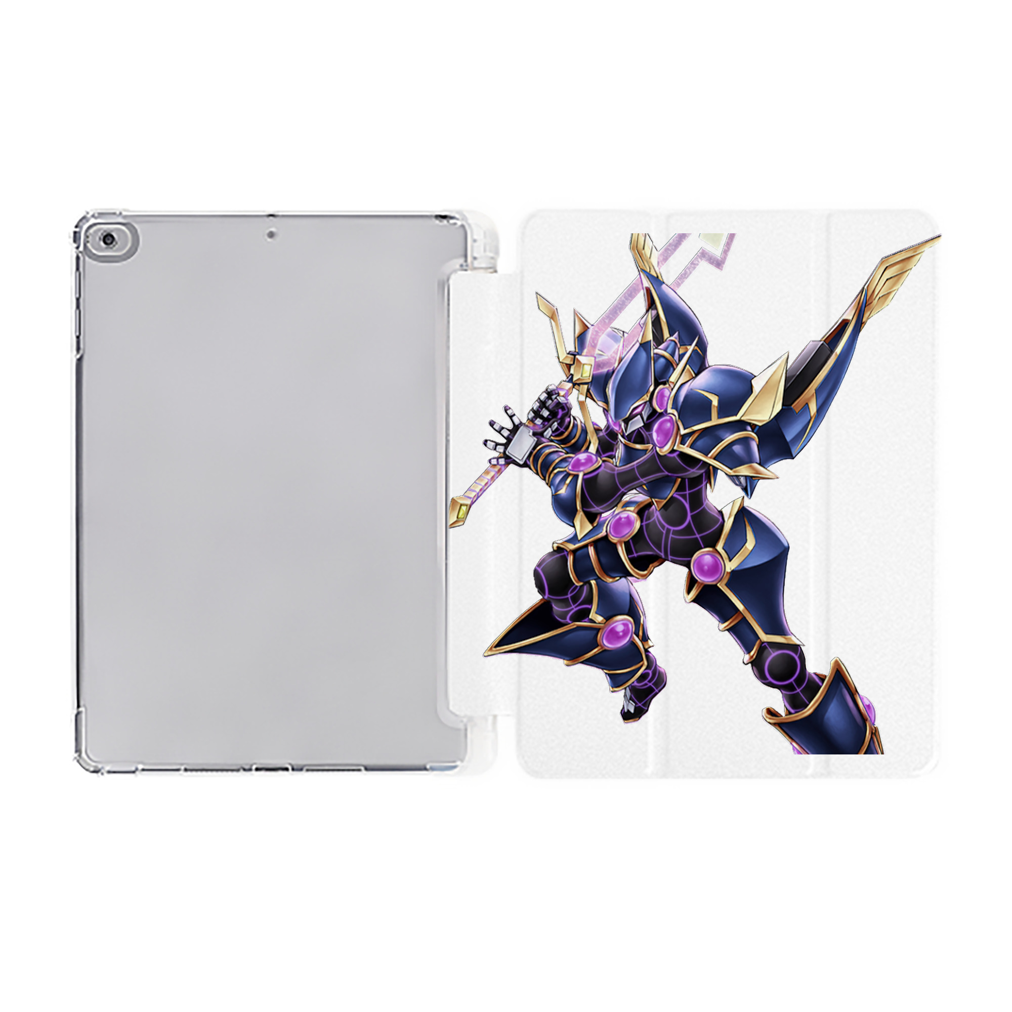 （画像用） 遊☆戯☆王 Yu-Gi-Oh! IPad ケース ペン収納付き 三つ折りスタンド PUレザー×シリコン 対応機種9.5/10.5/10.9インチ